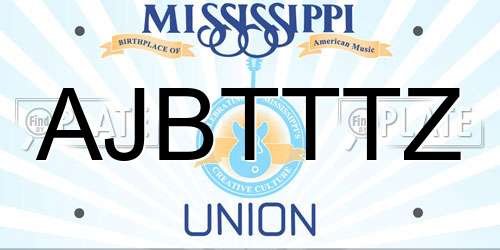 AJBTTTZ Mississippi License Plate