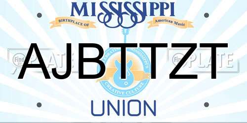 AJBTTZT Mississippi License Plate