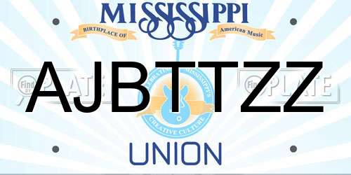 AJBTTZZ Mississippi License Plate