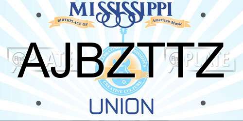 AJBZTTZ Mississippi License Plate