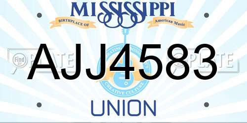 AJJ4583 Mississippi License Plate