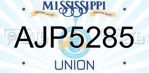AJP5285 Mississippi License Plate