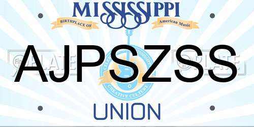 AJPSZSS Mississippi License Plate