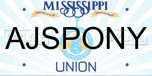 AJSPONY Mississippi License Plate