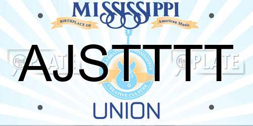 AJSTTTT Mississippi License Plate