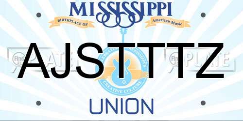 AJSTTTZ Mississippi License Plate