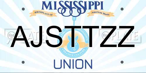 AJSTTZZ Mississippi License Plate