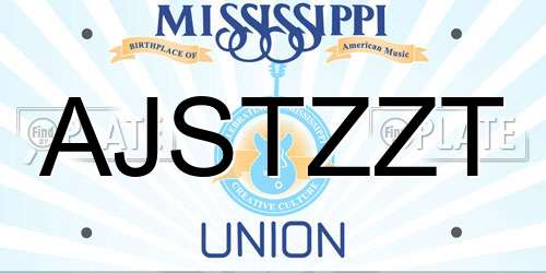 AJSTZZT Mississippi License Plate