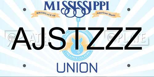 AJSTZZZ Mississippi License Plate