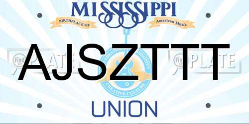 AJSZTTT Mississippi License Plate