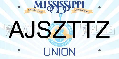 AJSZTTZ Mississippi License Plate