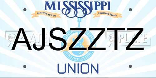 AJSZZTZ Mississippi License Plate