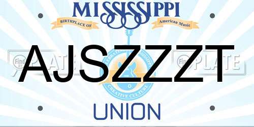 AJSZZZT Mississippi License Plate