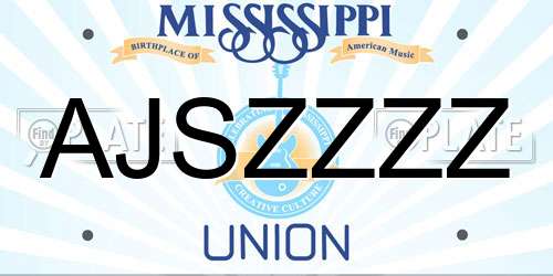 AJSZZZZ Mississippi License Plate