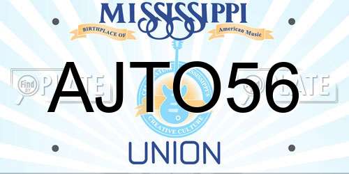 AJTO56 Mississippi License Plate