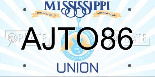 AJTO86 Mississippi License Plate