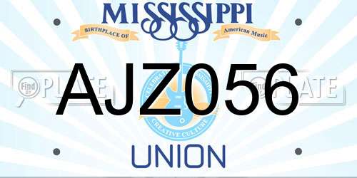 AJZ056 Mississippi License Plate