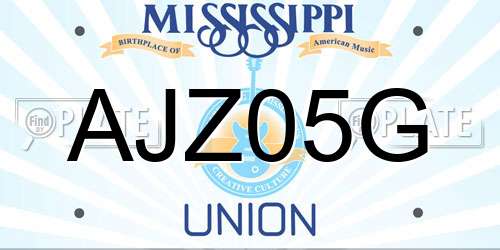 AJZ05G Mississippi License Plate