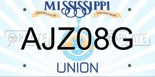 AJZ08G Mississippi License Plate