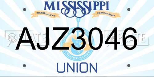 AJZ3046 Mississippi License Plate