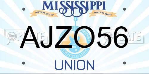 AJZO56 Mississippi License Plate