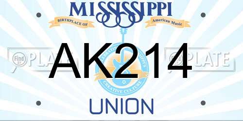 AK214 Mississippi License Plate