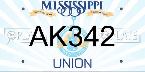 AK342 Mississippi License Plate