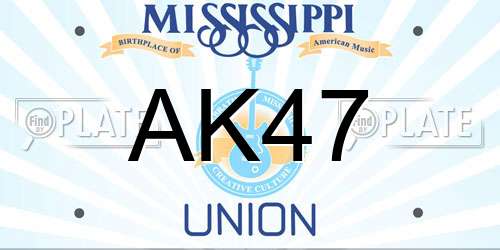 AK47 Mississippi License Plate