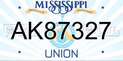AK87327 Mississippi License Plate