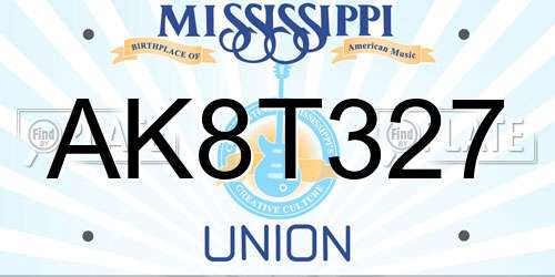 AK8T327 Mississippi License Plate