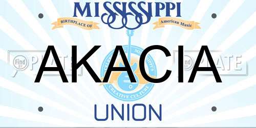 AKACIA Mississippi License Plate