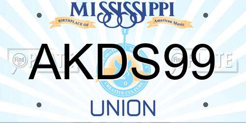 AKDS99 Mississippi License Plate