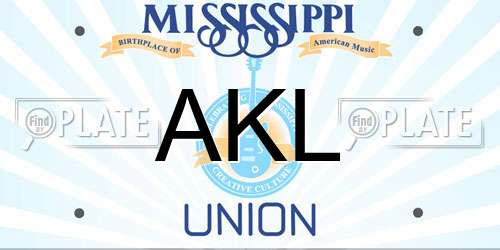 AKL Mississippi License Plate