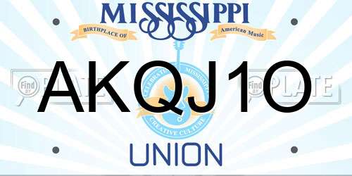 AKQJ1O Mississippi License Plate