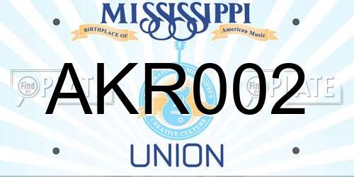 AKR002 Mississippi License Plate