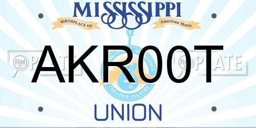 AKR00T Mississippi License Plate