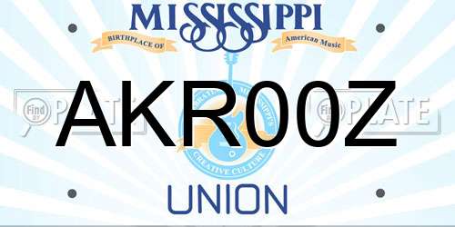 AKR00Z Mississippi License Plate