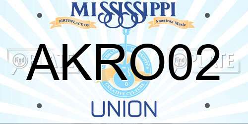 AKRO02 Mississippi License Plate