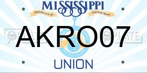 AKRO07 Mississippi License Plate