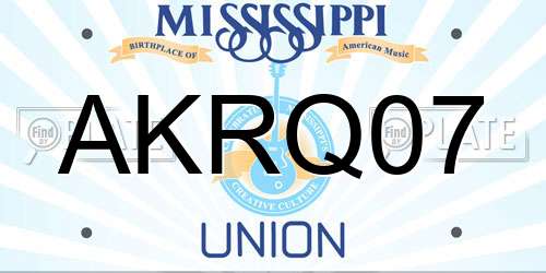 AKRQ07 Mississippi License Plate