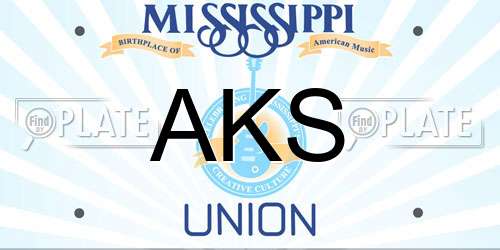 AKS Mississippi License Plate
