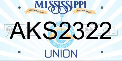 AKS2322 Mississippi License Plate