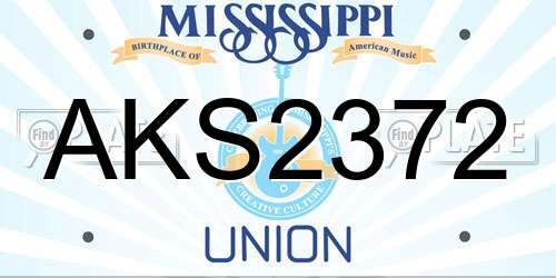AKS2372 Mississippi License Plate