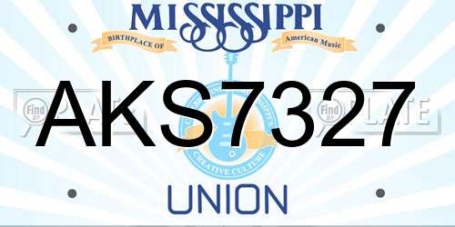 AKS7327 Mississippi License Plate