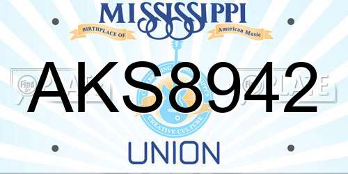 AKS8942 Mississippi License Plate