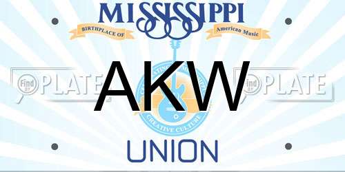 AKW Mississippi License Plate