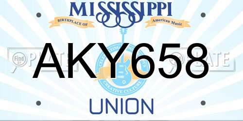 AKY658 Mississippi License Plate