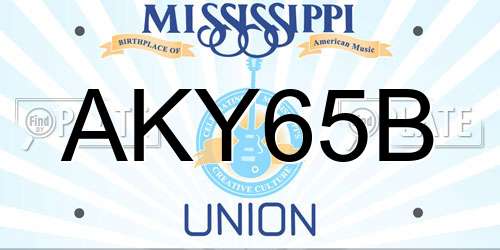 AKY65B Mississippi License Plate