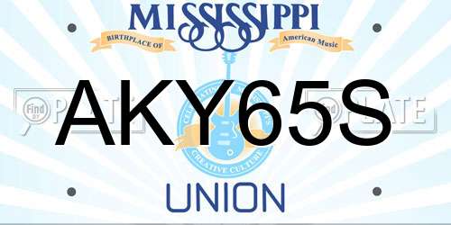 AKY65S Mississippi License Plate