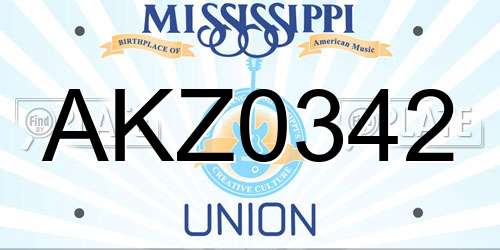 AKZ0342 Mississippi License Plate